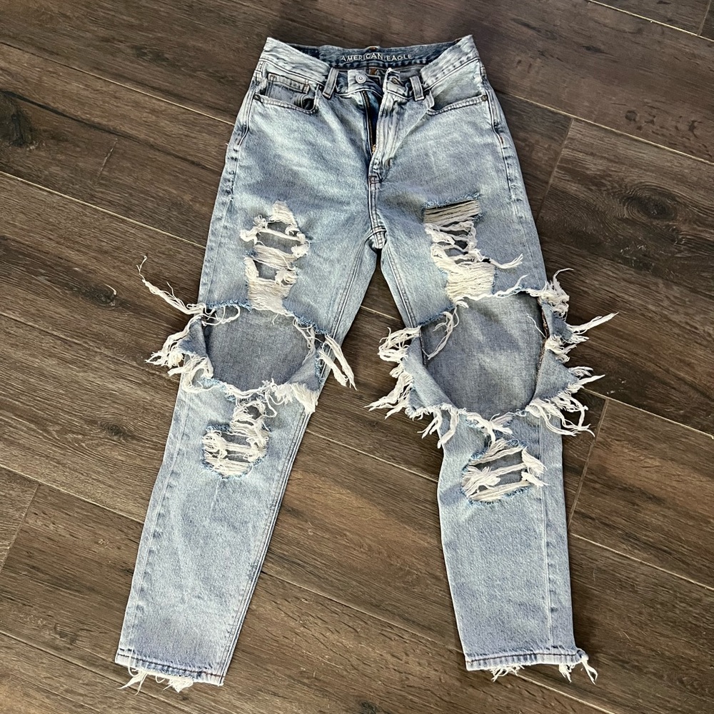 American Eagle Mom Ripped Jeans